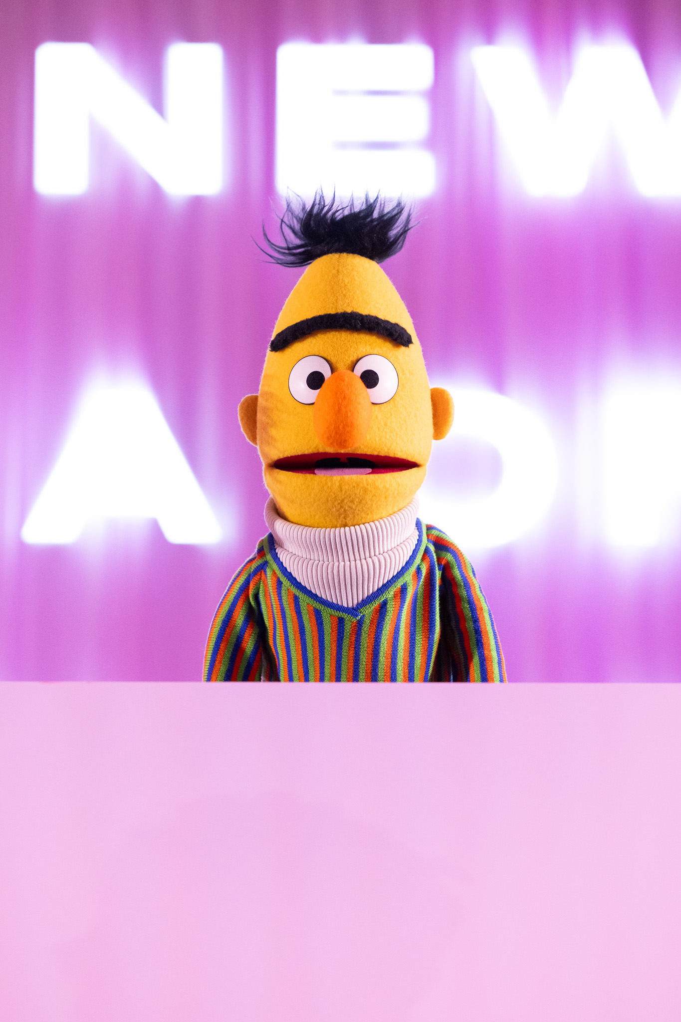 Bert and Ernie onstage receiving award in Miami Beach